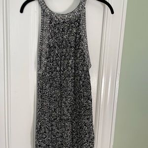 Black & white halter sweater tank